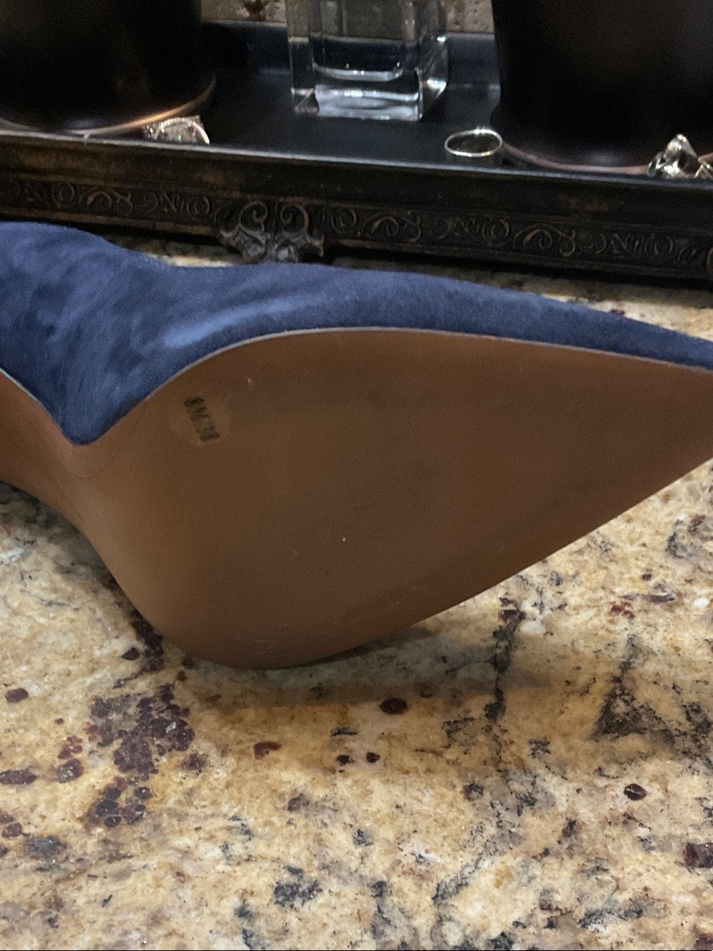 BCBG Pointed-Toe Suede Pumps in Blue - Picture 3 of 3